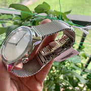  Shop Authentic Movado Bold Silver Dial Silver Mesh Bracelet Watch For Men - 3600260 - Luxxuri