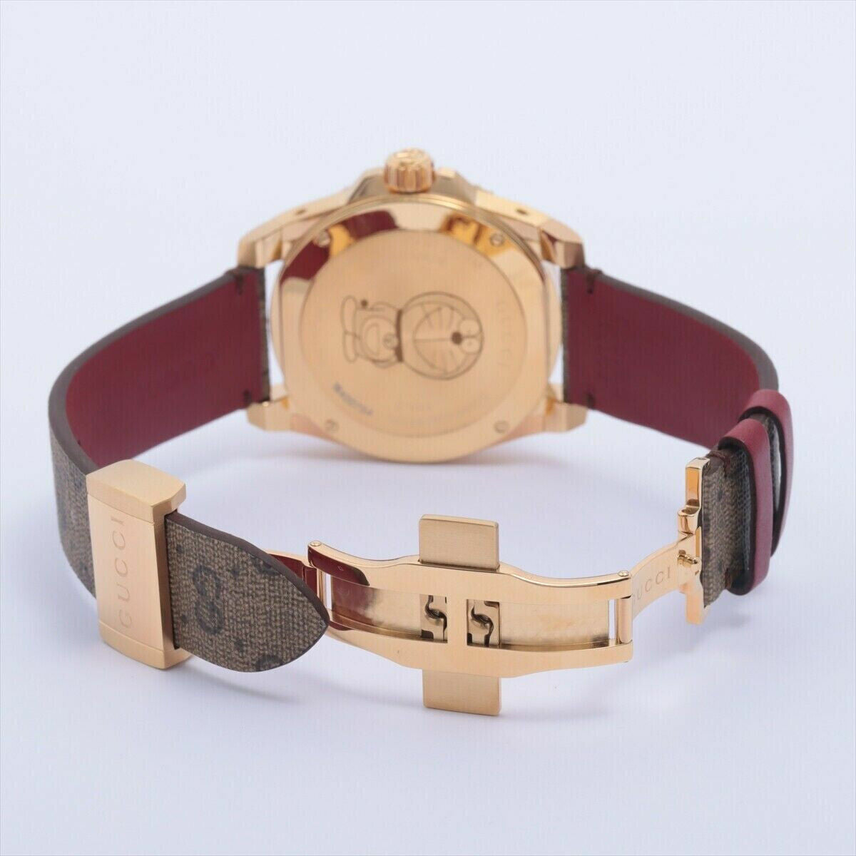 Shop Authentic Gucci Dive Doraemon Quartz Brown Dial Brown Leather Strap Watch For Men - YA136335 - Luxxuri