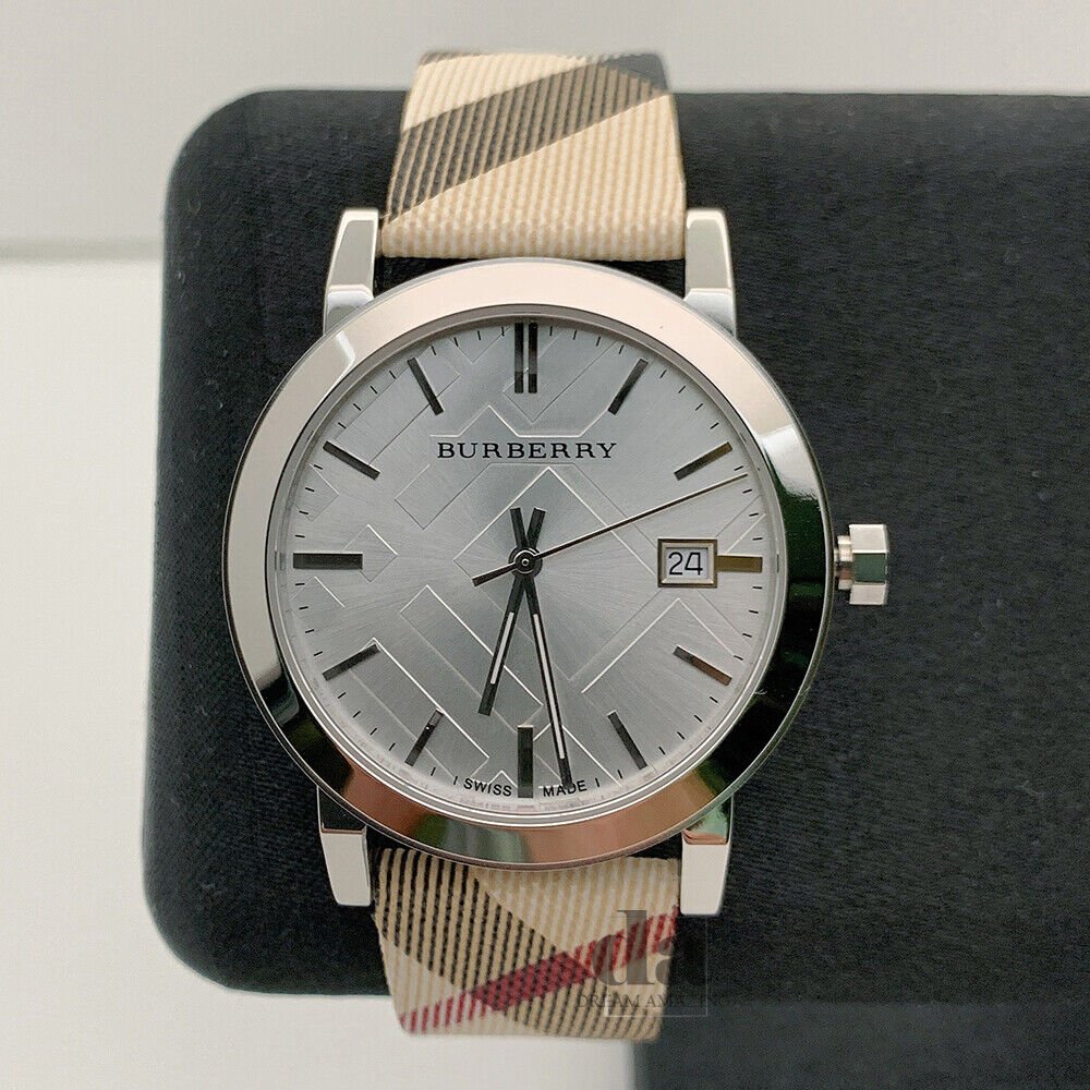  Shop Authentic Burberry The City Nova Silver Dial White Leather Strap Watch for Women - BU9022 - Luxxuri