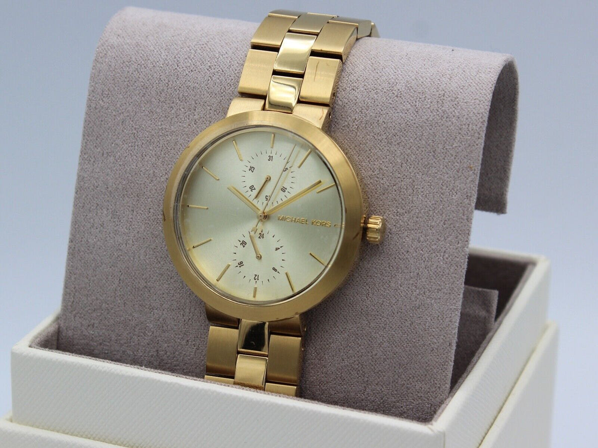  Shop Authentic Michael Kors Garner Quartz Gold Dial Gold Steel Strap Watch For Women - MK6408 - Luxxuri