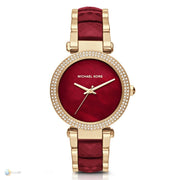  Shop Authentic Michael Kors Parker Mother of Pearl Red Dial Two Tone Steel Strap Watch for Women - MK6427 - Luxxuri