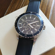  Shop Authentic Michael Kors Cunningham Multifunction Blue Dial Black Rubber Strap Watch For Men - MK7160 - Luxxuri