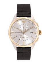  Shop Authentic Emporio Armani Claudio Chronograph Silver Dial Black Leather Strap Watch For Men - AR11498 - Luxxuri