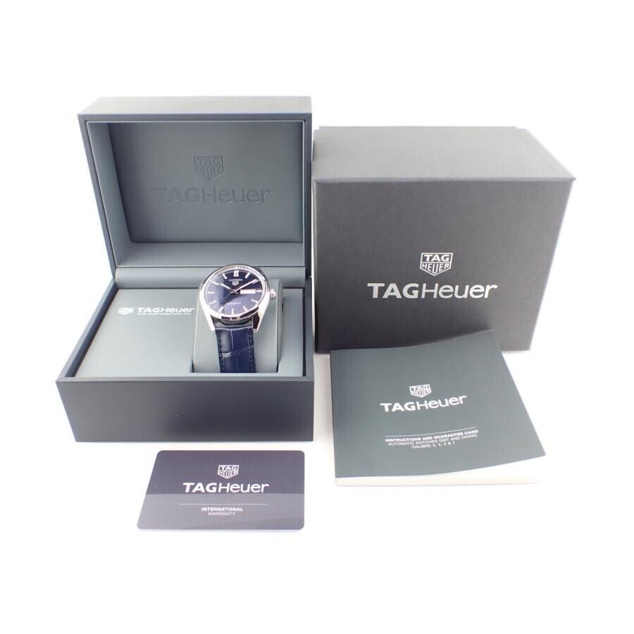  Shop Authentic Tag Heuer Carrera Day Date Blue Dial Blue Leather Strap Watch for Men - WBN2012.FC6502 - Luxxuri