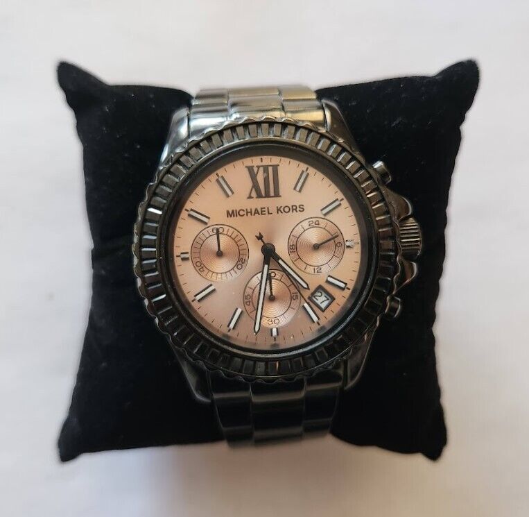  Shop Authentic Michael Kors Everest Quartz Rose Gold Dial Black Steel Strap Watch For Women - MK5872 - Luxxuri