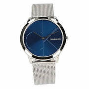  Shop Authentic Calvin Klein Minimal Blue Dial Silver Mesh Bracelet Watch for Men - K3M2112N - Luxxuri