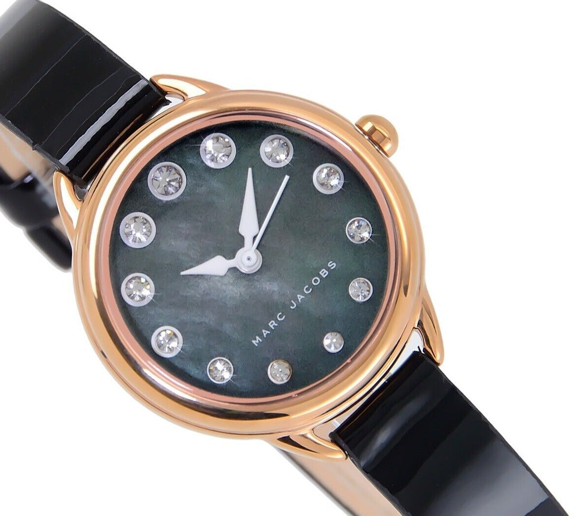  Shop Authentic Marc Jacobs Betty Mother of Pearl Black Dial Black Leather Strap Watch for Women - MJ1513 - Luxxuri