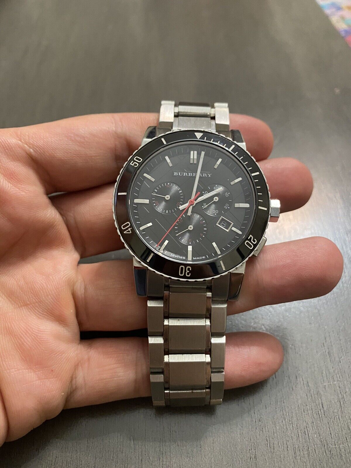  Shop Authentic Burberry The City Black Dial Silver Steel Strap Watch for Men - BU9380 - Luxxuri