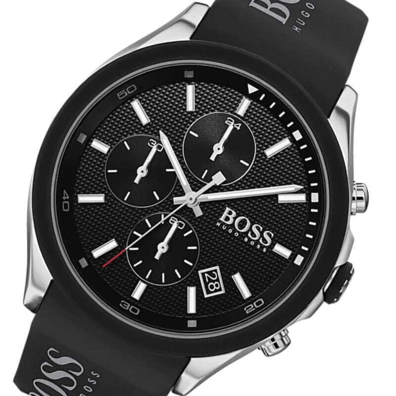  Shop Authentic Hugo Boss Velocity Black Dial Black Leather Strap Watch for Men - 1513716 - Luxxuri