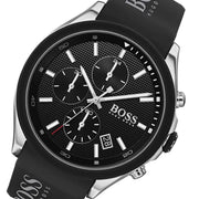  Shop Authentic Hugo Boss Velocity Black Dial Black Leather Strap Watch for Men - 1513716 - Luxxuri