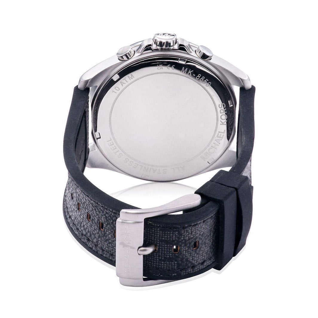  Shop Authentic Michael Kors Brecken Chronograph Black Dial Black Leather Strap Watch For Men - MK8850 - Luxxuri