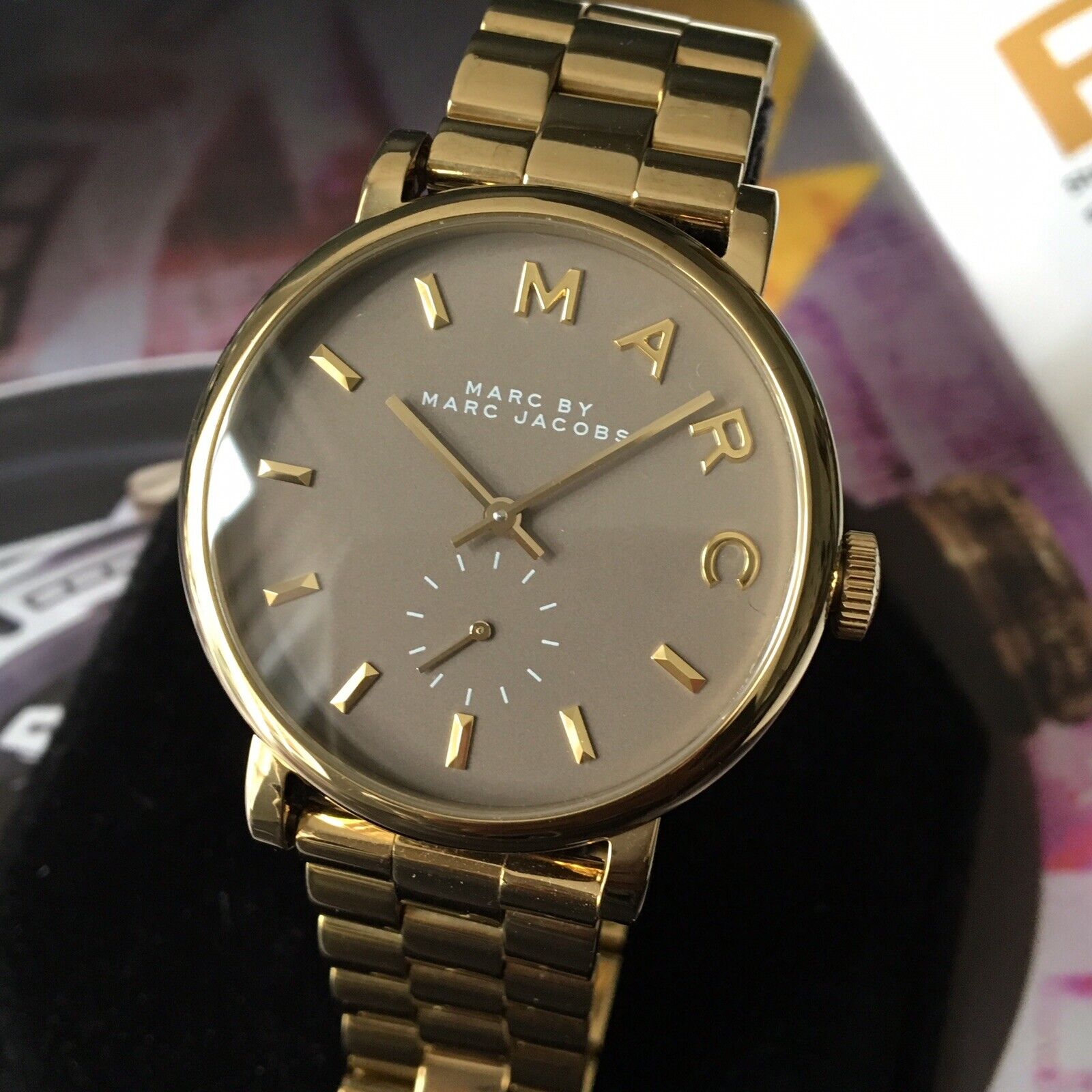  Shop Authentic Marc Jacobs Baker Grey Dial Gold Steel Strap Watch for Women - MBM3281 - Luxxuri