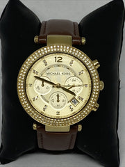  Shop Authentic Michael Kors Parker Champagne Dial Brown Leather Strap Watch for Women - MK2249 - Luxxuri