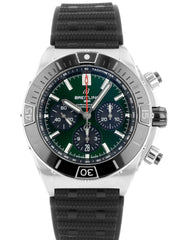  Shop Authentic Breitling Super Chronomat B01 44 Green Dial Black Rubber Strap Watch for Men - AB0136251L1S1 - Luxxuri