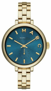  Shop Authentic Marc Jacobs Sally Blue Dial Gold Steel Strap Watch for Women - MBM3366 - Luxxuri