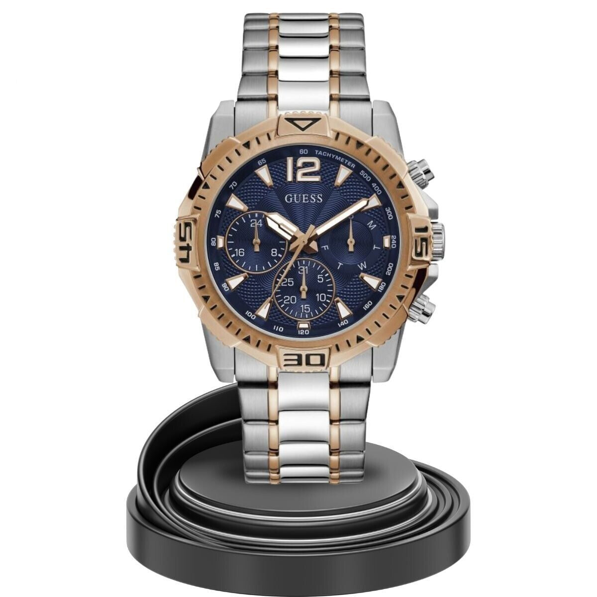  Shop Authentic Guess Commander Chronograph Blue Dial Two Tone Steel Strap Watch for Men - GW0056G5 - Luxxuri