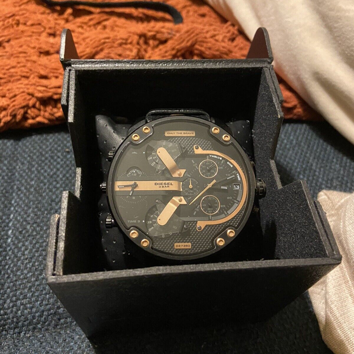 Shop Authentic Diesel Mr Daddy 2.0 Black Dial Black Leather Strap Watch For Men - DZ7350 - Luxxuri