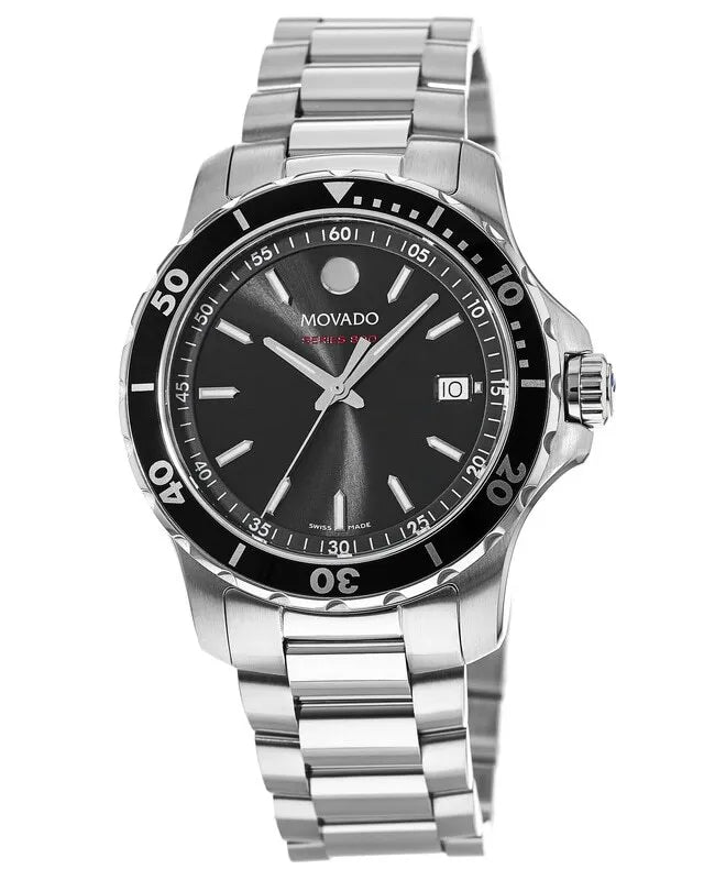  Shop Authentic Movado Series 800 Black Dial Silver Steel Strap Watch For Men - 2600135 - Luxxuri