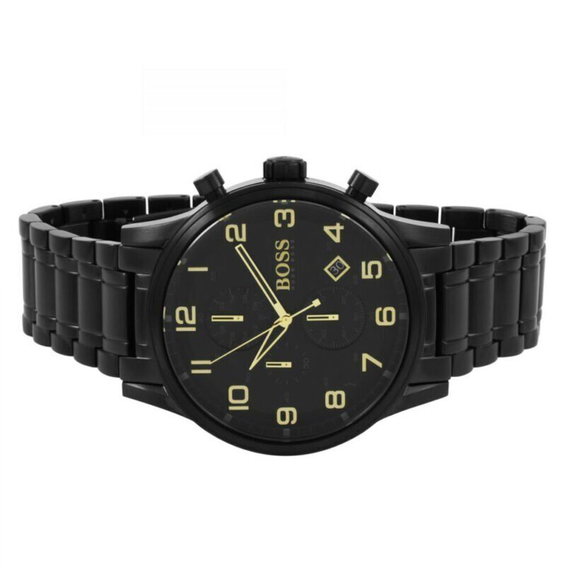  Shop Authentic Hugo Boss Aeroliner Black Dial Black Steel Strap Watch for Men - 1513275 - Luxxuri