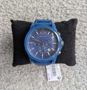  Shop Authentic Armani Exchange Outerbanks Chronograph Blue Dial Blue Silicone Strap Watch For Men - AX1327 - Luxxuri