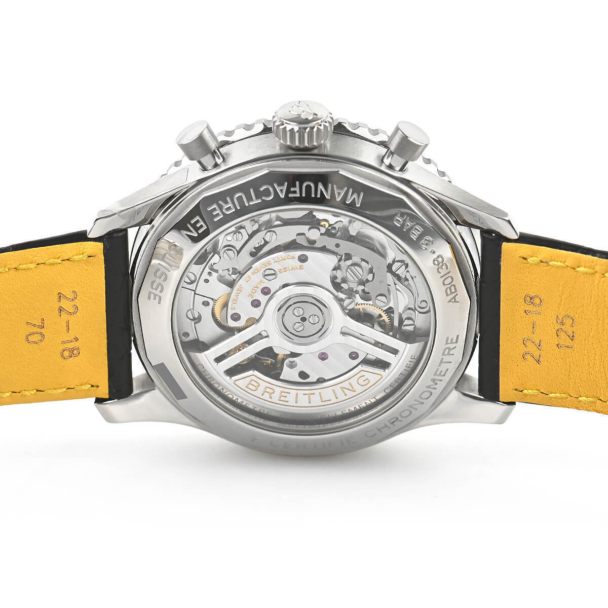  Shop Authentic Breitling Navitimer B01 Chronograph 43 Silver Dial Black Leather Strap Watch for Men - AB0138241G1P1 - Luxxuri