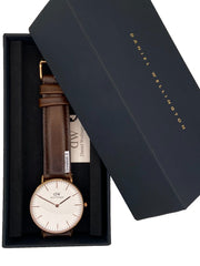  Shop Authentic Daniel Wellington Dapper Bristol White Dial Brown Leather Strap Watch For Men - DW00100086 - Luxxuri