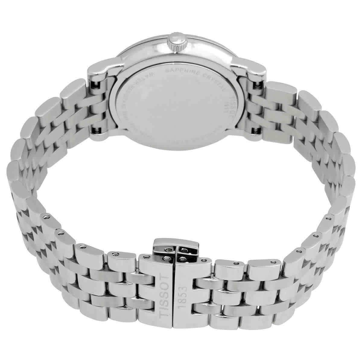  Shop Authentic Tissot T Classic Carson Premium Lady Mother of Pearl Pink Dial Silver Steel Strap Watch For Women - T122.210.11.159.00 - Luxxuri