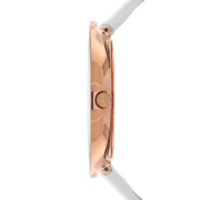  Shop Authentic Calvin Klein Chic White Dial White Leather Strap Watch for Women - K7N236K2 - Luxxuri