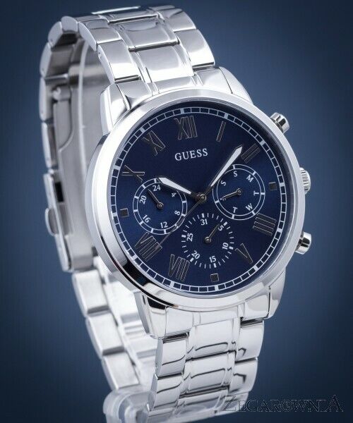  Shop Authentic Guess Hendrix Chronograph Blue Dial Silver Steel Strap Watch for Men - W1309G1 - Luxxuri