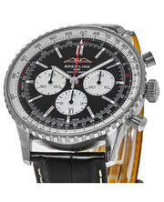  Shop Authentic Breitling Navitimer B01 Chronograph 46 Black Dial Black Leather Strap Watch for Men - AB0137211B1P1 - Luxxuri