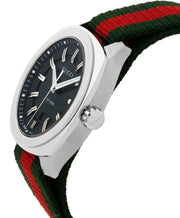  Shop Authentic Gucci GG2570 Quartz Black Dial Green & Red Nylon Strap Watch For Men - YA142305 - Luxxuri