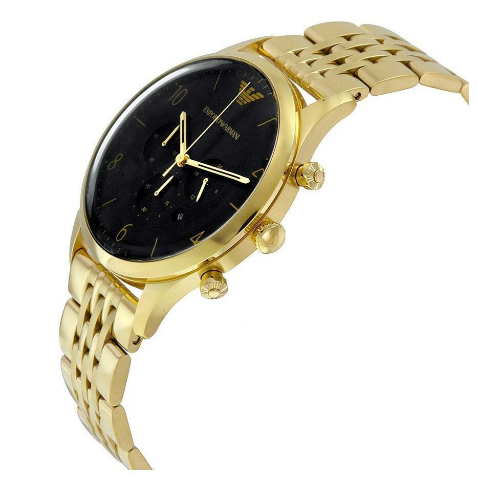  Shop Authentic Emporio Armani Classic Chronograph Black Dial Gold Steel Strap Watch For Men - AR1893 - Luxxuri