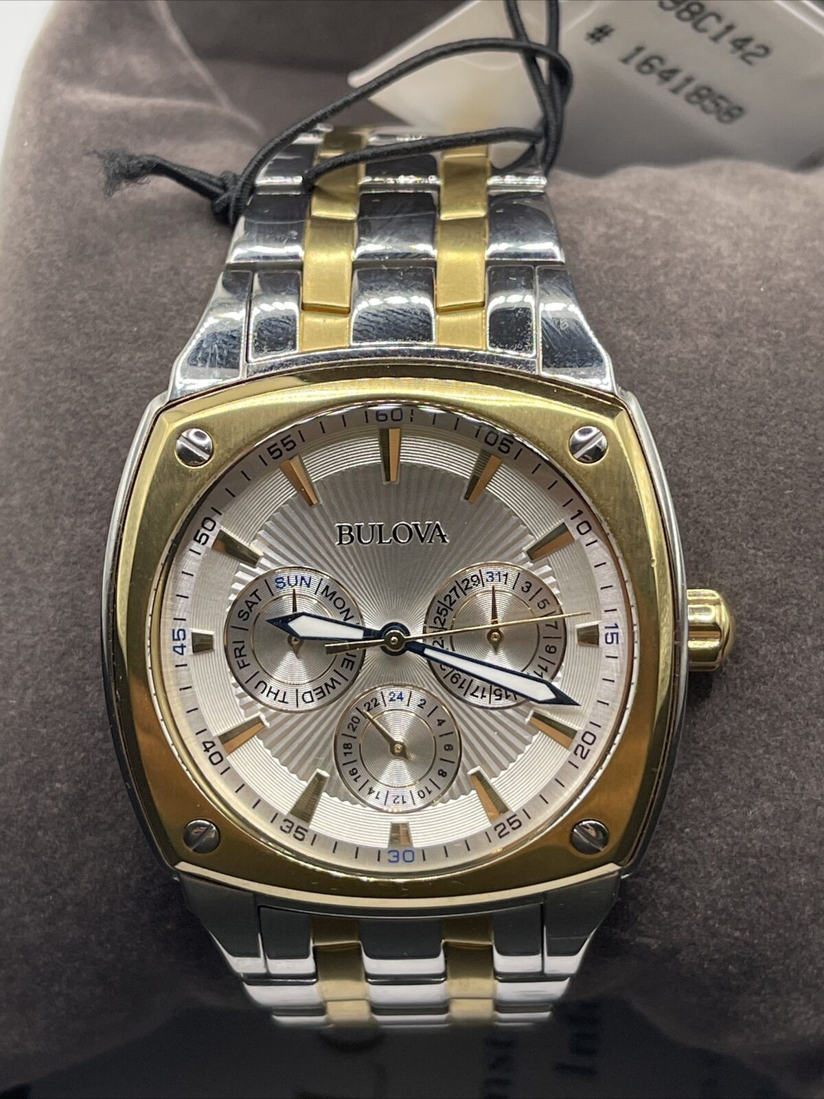  Shop Authentic Bulova Classic Multi Function Silver Dial Two Tone Steel Strap Watch for Men - 98C142 - Luxxuri
