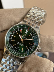  Shop Authentic Breitling Navitimer Automatic 41mm Green Dial Silver Steel Strap Watch for Men - A17326361L1A1 - Luxxuri