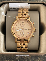  Shop Authentic Fossil Boyfriend Chronograph Rose Gold Dial Rose Gold Steel Strap Watch for Women - ES3380 - Luxxuri