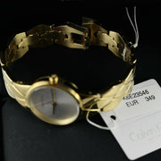  Shop Authentic Calvin Klein Snake Silver Dial Yellow Gold Steel Strap Watch For Women - K6E23546 - Luxxuri