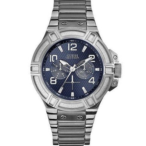  Shop Authentic Guess Rigor Quartz Black Dial Silver Steel Strap Watch For Men - W0218G2 - Luxxuri
