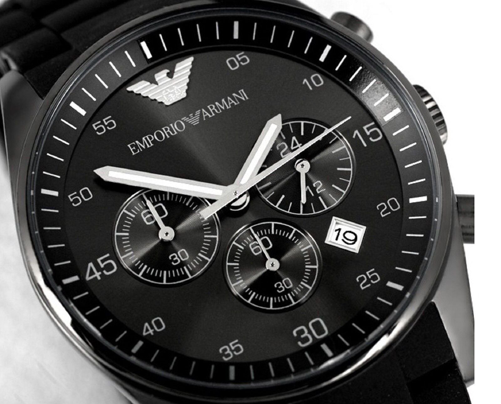  Shop Authentic Emporio Armani Sportivo Chronograph Black Dial Black Stainless Steel Watch For Men - AR5889 - Luxxuri
