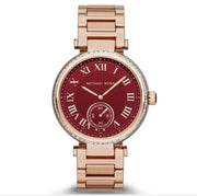  Shop Authentic Michael Kors Skylar Maroon Dial Rose Gold Steel Strap Watch for Women - MK6086 - Luxxuri