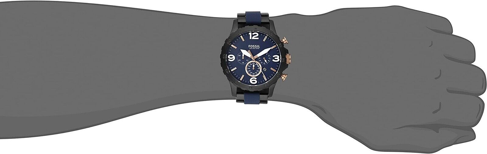  Shop Authentic Fossil Nate Chronograph Blue Dial Two Tone Steel Strap Watch for Men - JR1494 - Luxxuri