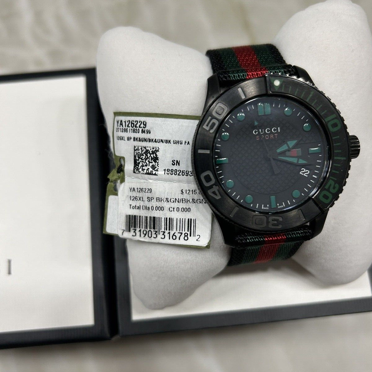  Shop Authentic Gucci G Timeless Sport Black Dial Two Tone NATO Strap Watch For Men - YA126229 - Luxxuri
