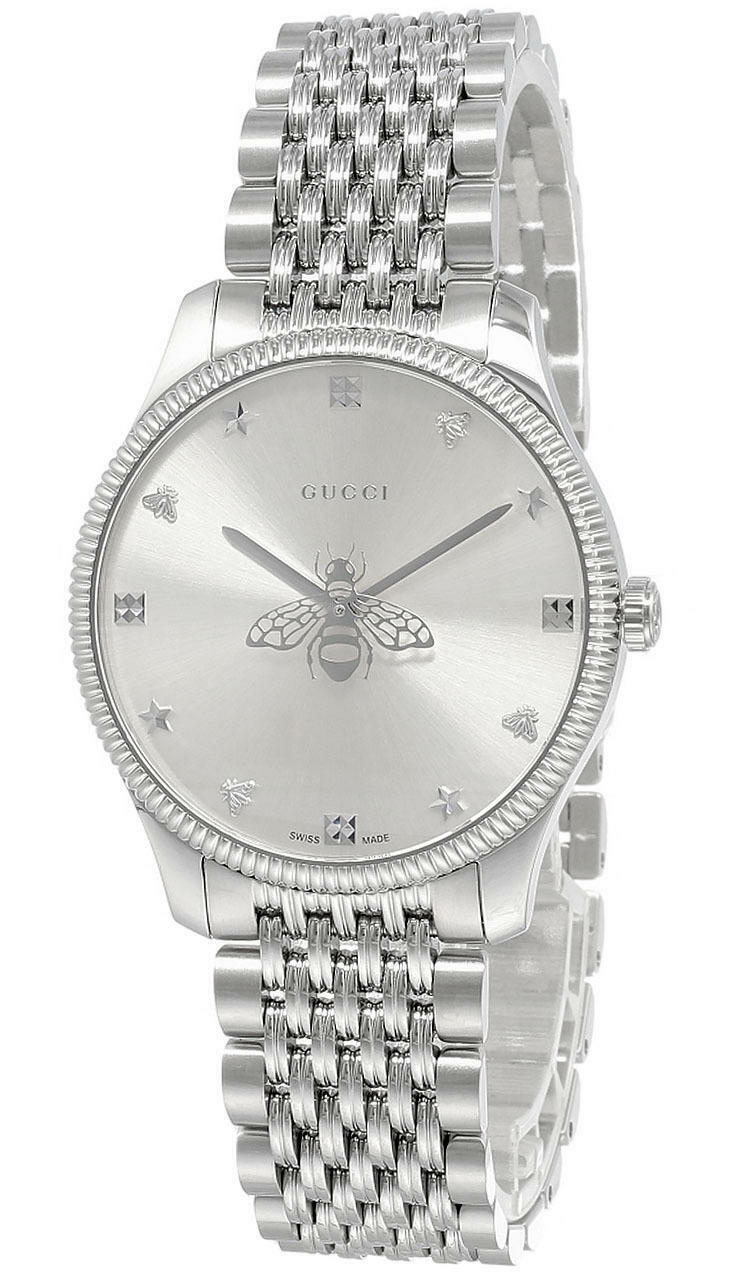  Shop Authentic Gucci G Timeless Quartz Silver Dial Silver Steel Strap Watch For Women - YA1264153 - Luxxuri