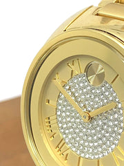  Shop Authentic Movado Bold Pave Gold Dial Gold Steel Strap Watch For Women - 3600255 - Luxxuri