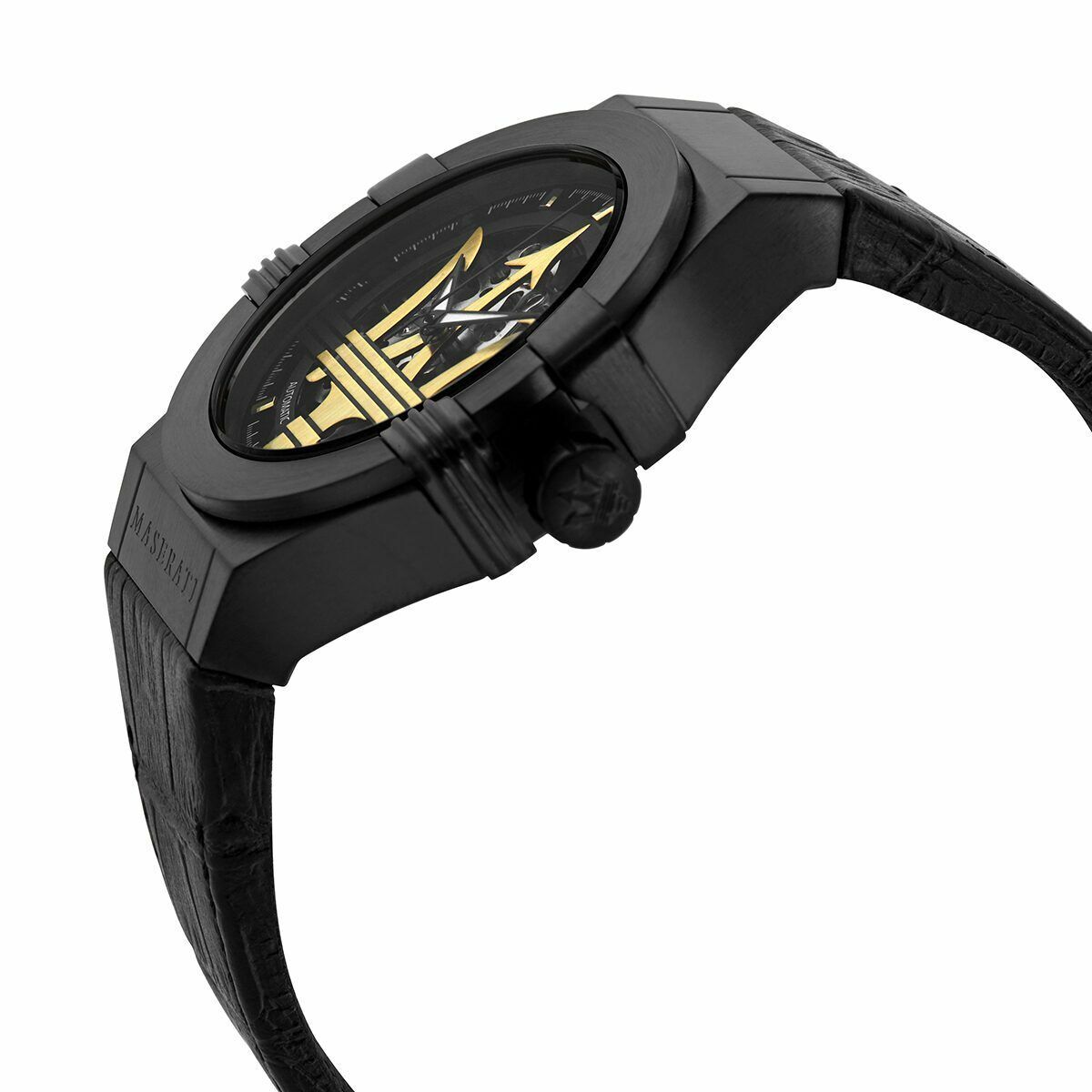  Shop Authentic Maserati Potenza Automatic Black Dial Black Leather Strap Watch For Men - R8821108036 - Luxxuri