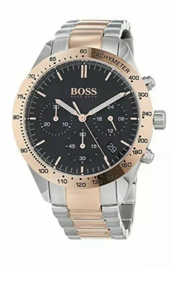  Shop Authentic Hugo Boss Talent Black Dial Two Tone Steel Strap Watch for Men - 1513584 - Luxxuri