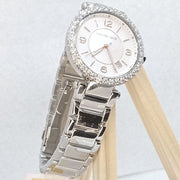  Shop Authentic Michael Kors Parker Three Hand Mother of Pearl White Dial Silver Steel Strap Watch For Women - MK4694 - Luxxuri