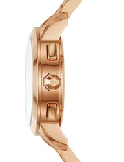 Tory Burch Classic Chronograph White Dial Rose Gold Steel Strap Watch for Women - TBW1033