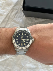  Shop Authentic Tag Heuer Aquaracer Professional 300 GMT Automatic Blue Dial Silver Steel Strap Watch for Men - WBP2010.BA0632 - Luxxuri