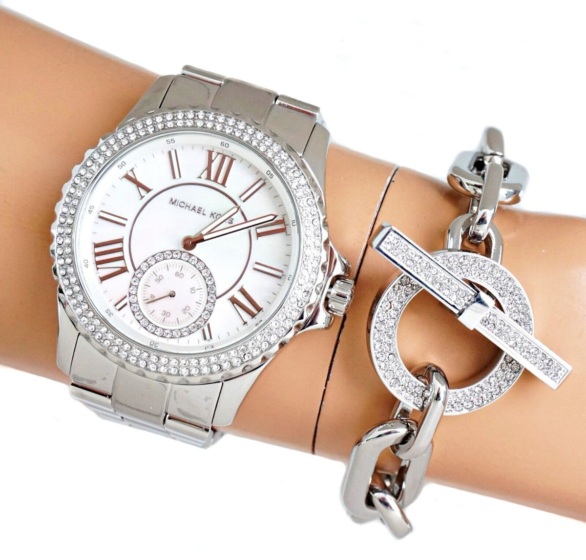  Shop Authentic Michael Kors Everest Three hand Silver Dial Silver Steel Strap Watch For Women - MK7403 - Luxxuri