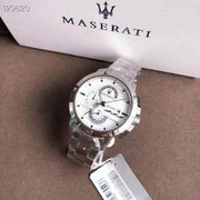  Shop Authentic Maserati Ingegno Chronograph White Dial Silver Steel Strap Watch For Men - R8873619004 - Luxxuri